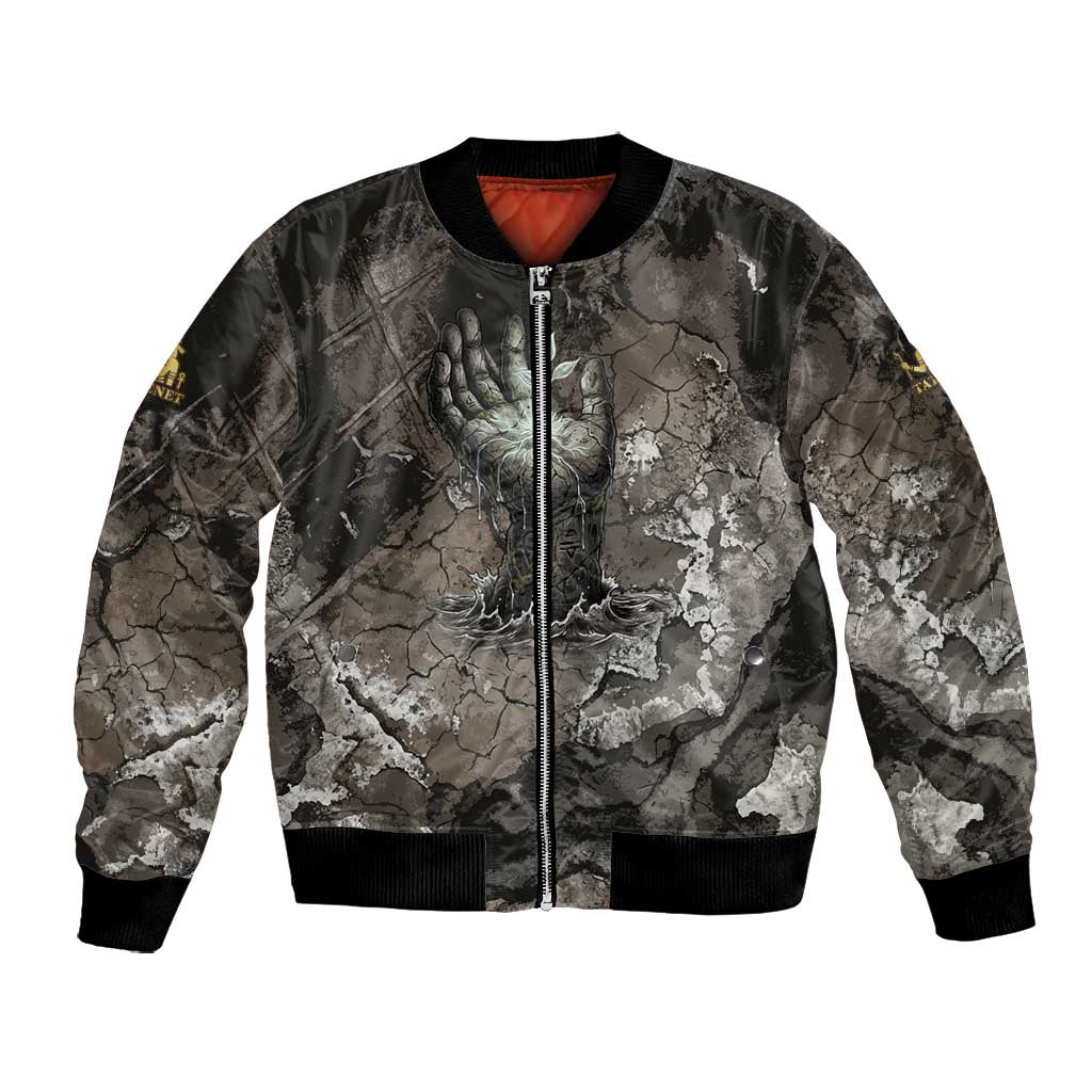 Tatenen Bomber Jacket Rising Hand Design Egyptian God of Creation and Earth Emergence
