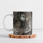 Tatenen Ceramic Mug Rising Hand Design Egyptian God of Creation and Earth Emergence