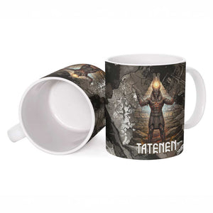 Tatenen Ceramic Mug Rising Hand Design Egyptian God of Creation and Earth Emergence
