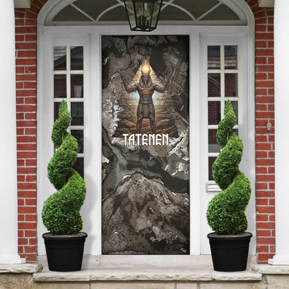 Tatenen Door Cover Rising Hand Design Egyptian God of Creation and Earth Emergence