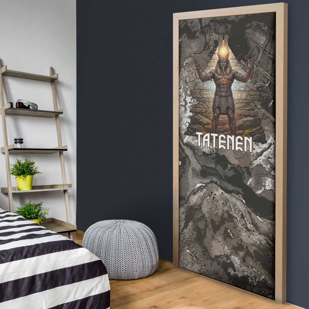 Tatenen Door Cover Rising Hand Design Egyptian God of Creation and Earth Emergence