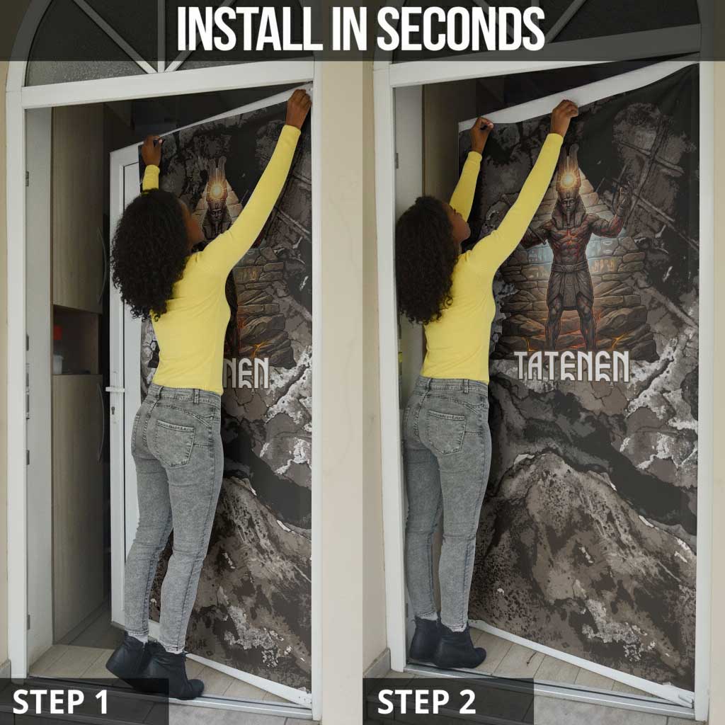 Tatenen Door Cover Rising Hand Design Egyptian God of Creation and Earth Emergence