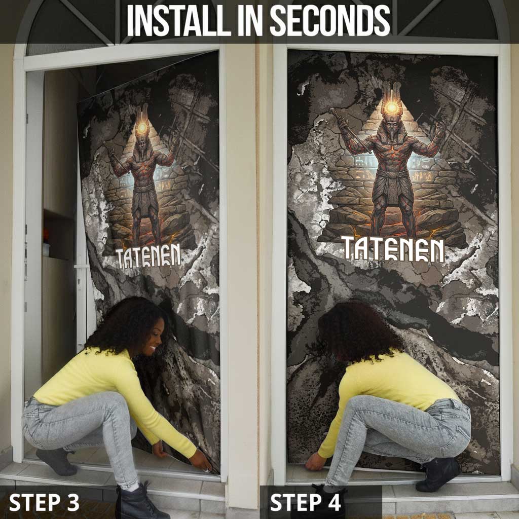 Tatenen Door Cover Rising Hand Design Egyptian God of Creation and Earth Emergence