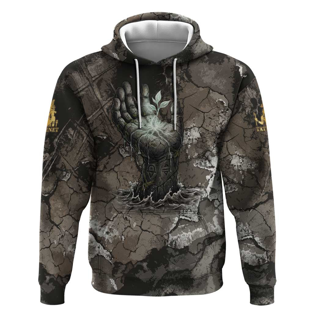 Tatenen Hoodie Rising Hand Design Egyptian God of Creation and Earth Emergence