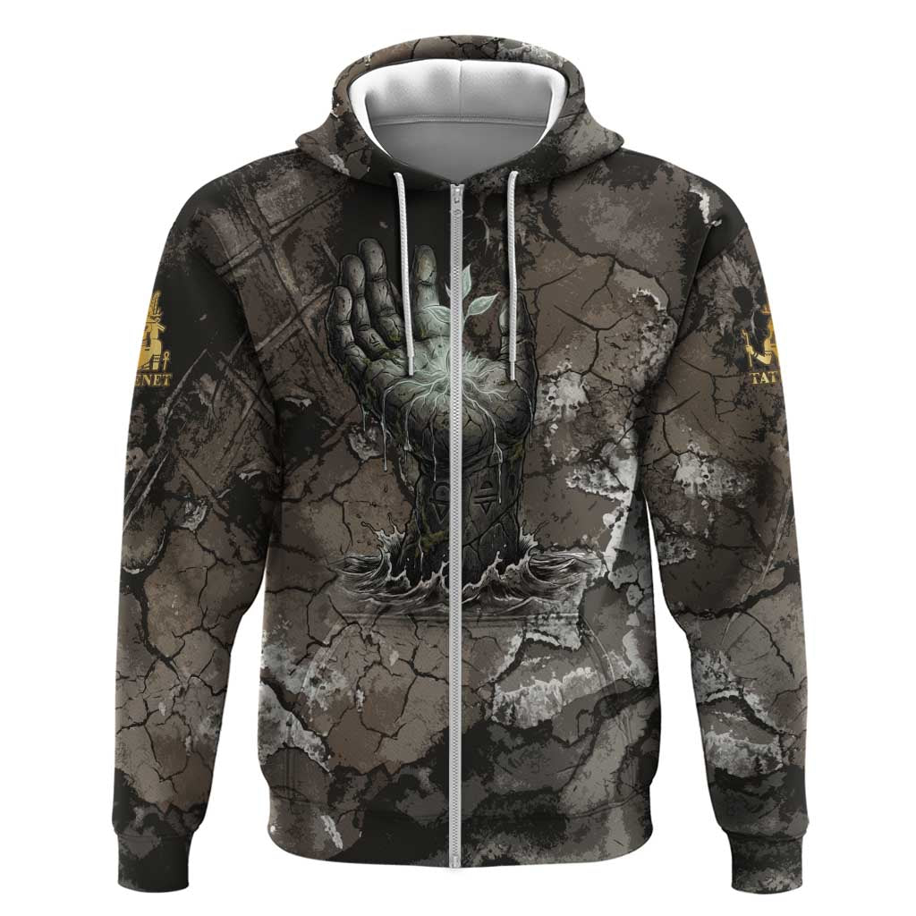Tatenen Hoodie Rising Hand Design Egyptian God of Creation and Earth Emergence