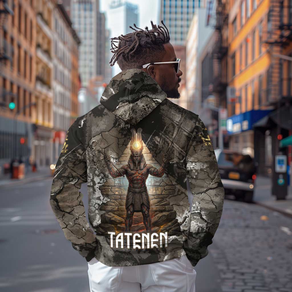 Tatenen Hoodie Rising Hand Design Egyptian God of Creation and Earth Emergence