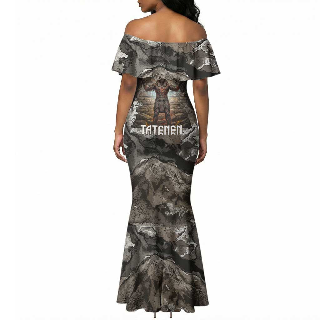 Tatenen Mermaid Dress Rising Hand Design Egyptian God of Creation and Earth Emergence
