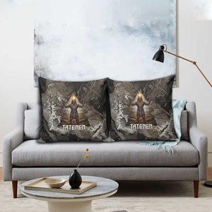Tatenen Pillow Cover Rising Hand Design Egyptian God of Creation and Earth Emergence