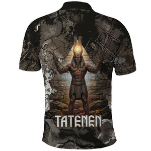 Tatenen Polo Shirt Rising Hand Design Egyptian God of Creation and Earth Emergence