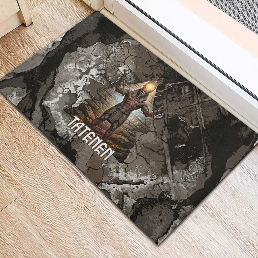 Tatenen Rubber Doormat Rising Hand Design Egyptian God of Creation and Earth Emergence