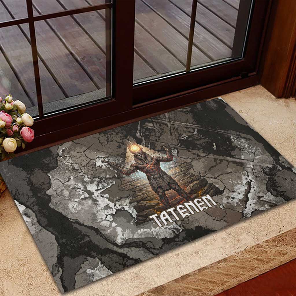 Tatenen Rubber Doormat Rising Hand Design Egyptian God of Creation and Earth Emergence
