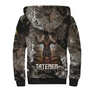 Tatenen Sherpa Hoodie Rising Hand Design Egyptian God of Creation and Earth Emergence