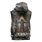 Tatenen Sleeveless Hoodie Rising Hand Design Egyptian God of Creation and Earth Emergence