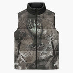 Tatenen Sleeveless Puffer Jacket Rising Hand Design Egyptian God of Creation and Earth Emergence