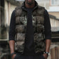 Tatenen Sleeveless Puffer Jacket Rising Hand Design Egyptian God of Creation and Earth Emergence
