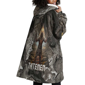 Tatenen Wearable Blanket Hoodie Rising Hand Design Egyptian God of Creation and Earth Emergence