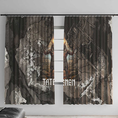 Tatenen Window Curtain Rising Hand Design Egyptian God of Creation and Earth Emergence