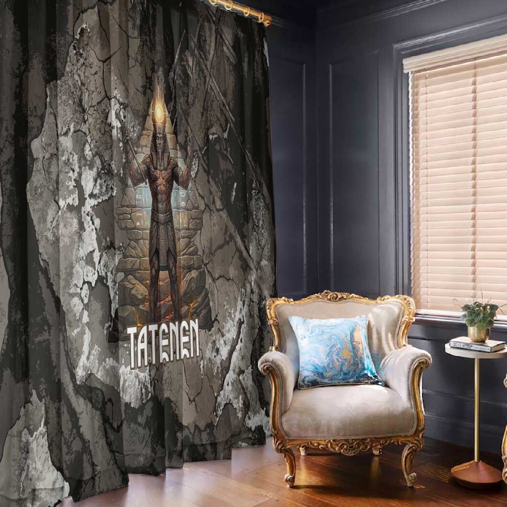 Tatenen Window Curtain Rising Hand Design Egyptian God of Creation and Earth Emergence