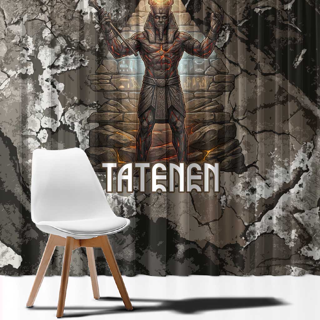 Tatenen Window Curtain Rising Hand Design Egyptian God of Creation and Earth Emergence