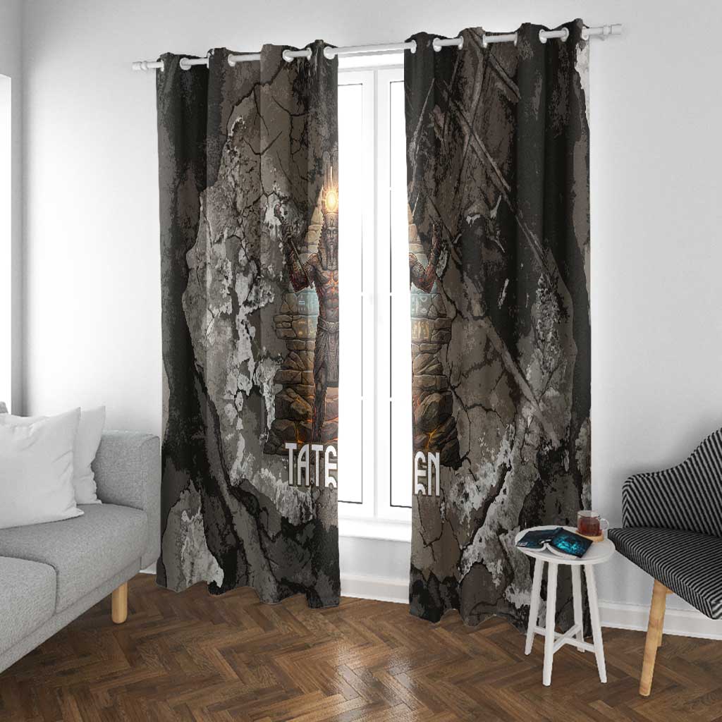 Tatenen Window Curtain Rising Hand Design Egyptian God of Creation and Earth Emergence