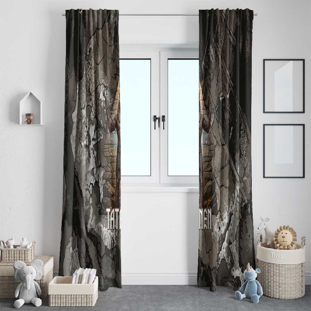 Tatenen Window Curtain Rising Hand Design Egyptian God of Creation and Earth Emergence