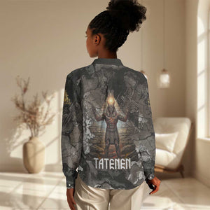 Tatenen Women Casual Shirt Rising Hand Design Egyptian God of Creation and Earth Emergence