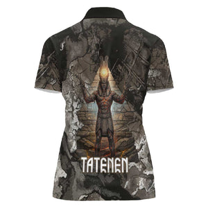 Tatenen Women Polo Shirt Rising Hand Design Egyptian God of Creation and Earth Emergence