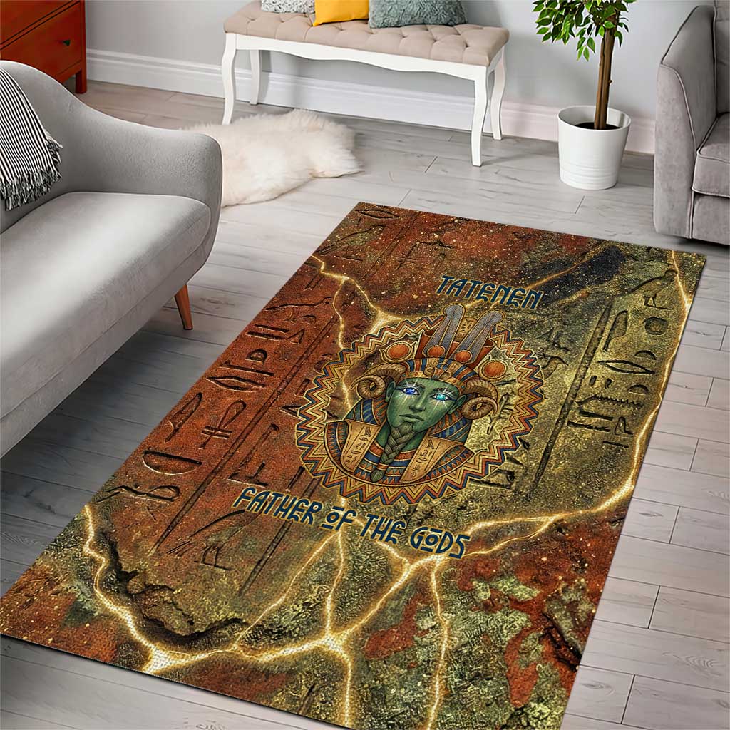 Tatenen Ancient Egyptian Area Rug Father of the Gods Design with Minerals