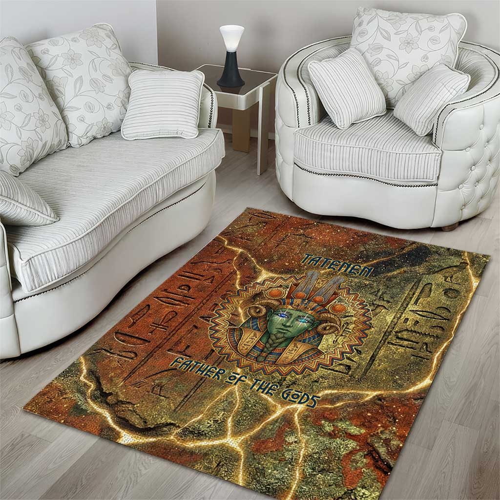 Tatenen Ancient Egyptian Area Rug Father of the Gods Design with Minerals