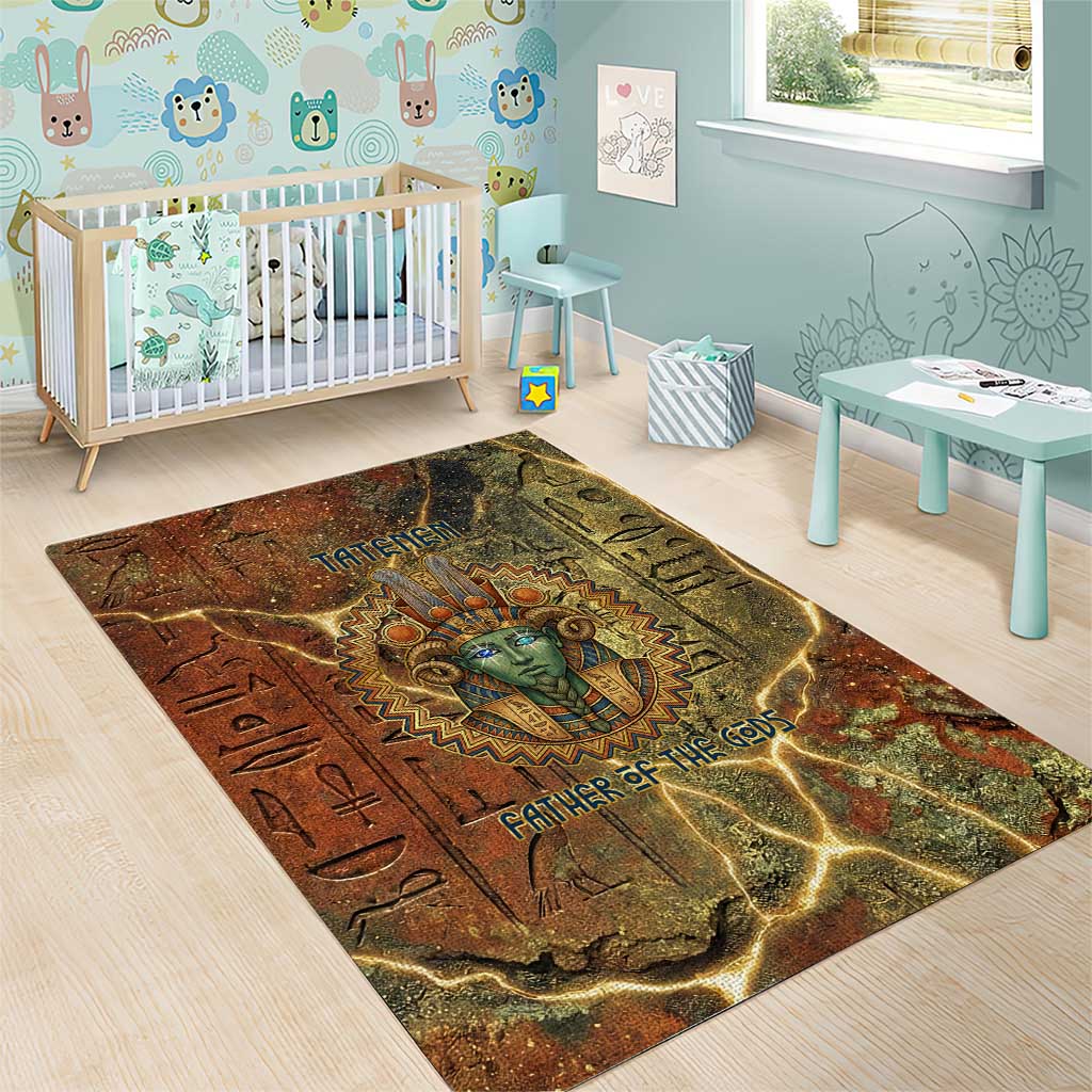 Tatenen Ancient Egyptian Area Rug Father of the Gods Design with Minerals