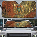 Tatenen Ancient Egyptian Auto Sun Shade Father of the Gods Design with Minerals