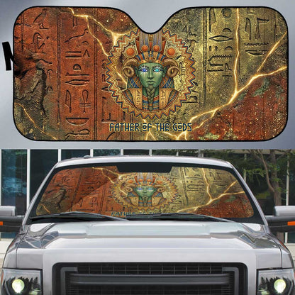 Tatenen Ancient Egyptian Auto Sun Shade Father of the Gods Design with Minerals