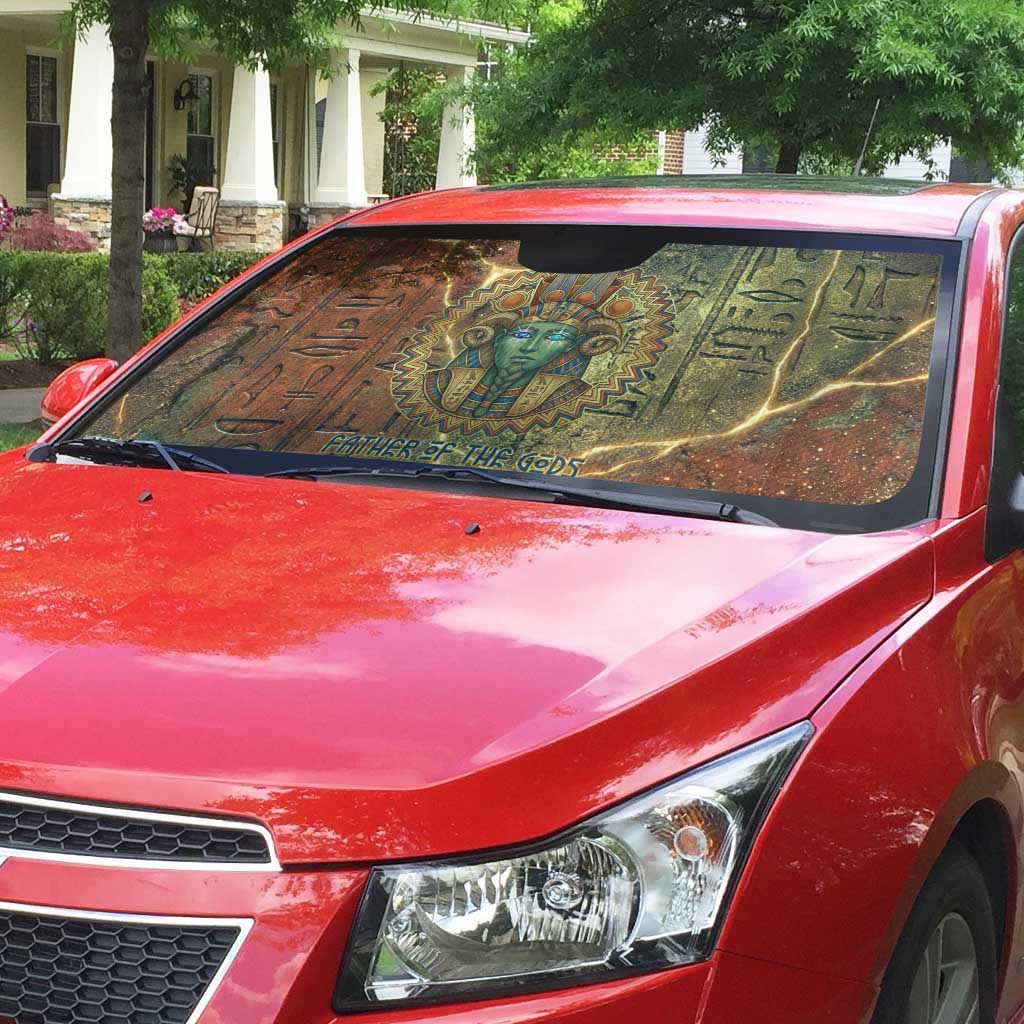 Tatenen Ancient Egyptian Auto Sun Shade Father of the Gods Design with Minerals