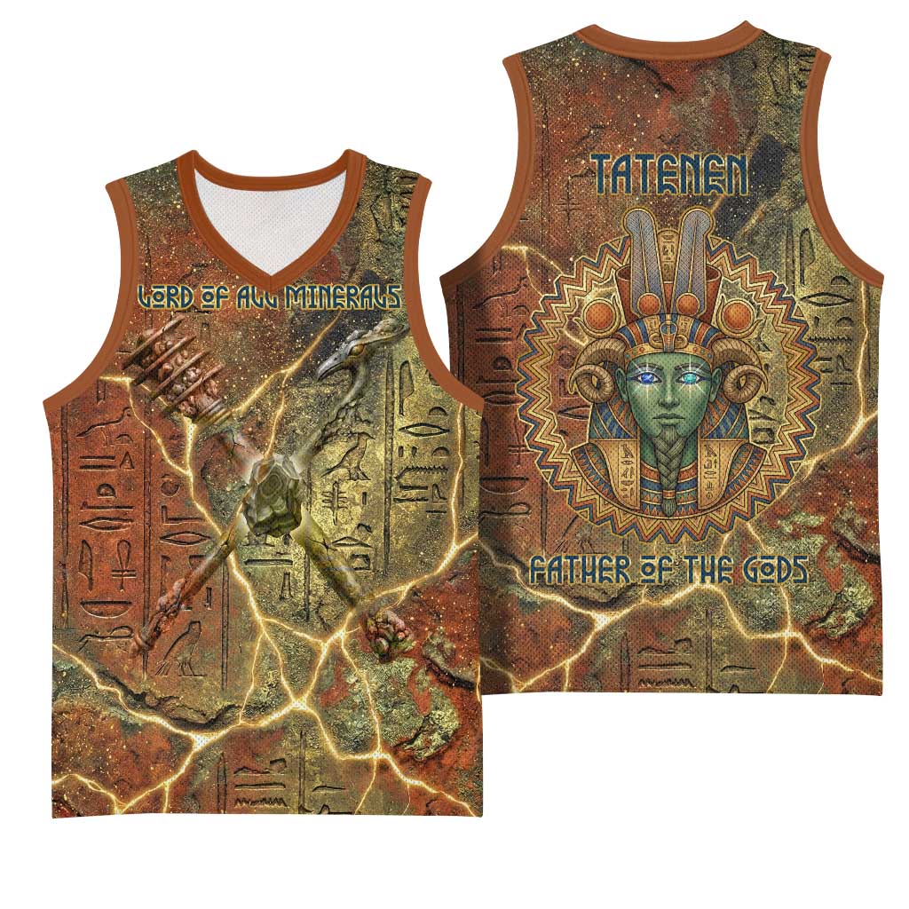 Tatenen Ancient Egyptian Basketball Jersey Father of the Gods Design with Minerals