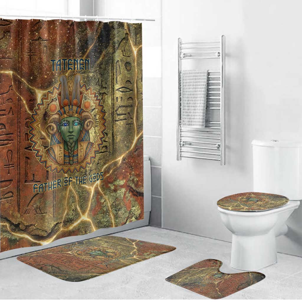 Tatenen Ancient Egyptian Bathroom Set Father of the Gods Design with Minerals
