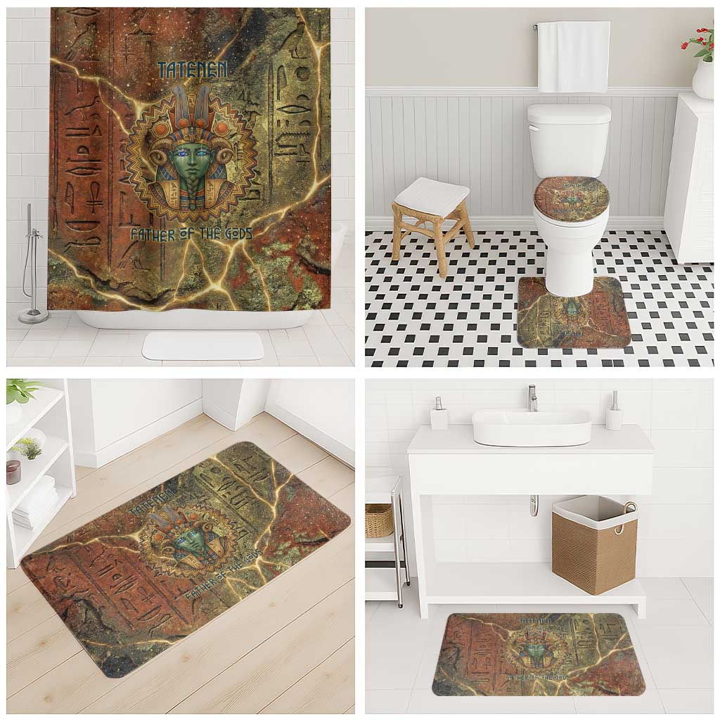 Tatenen Ancient Egyptian Bathroom Set Father of the Gods Design with Minerals