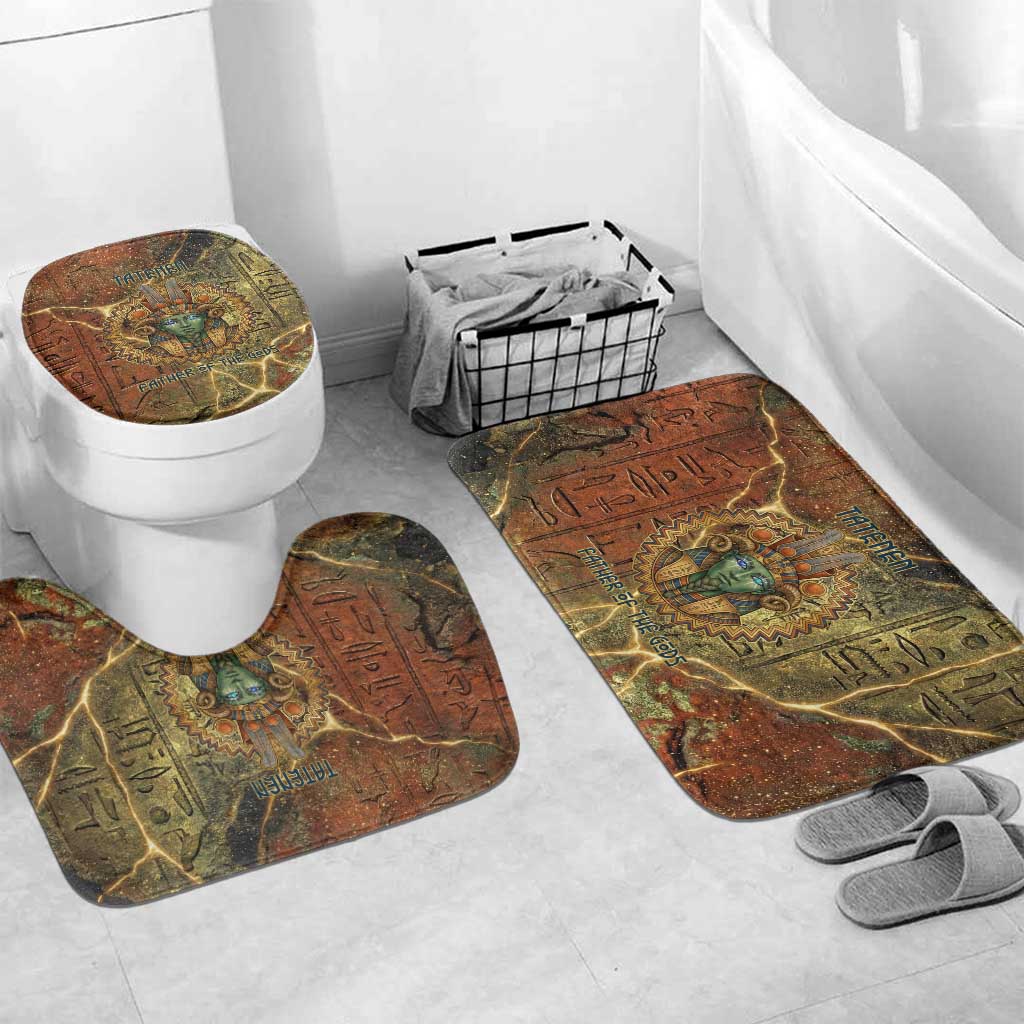 Tatenen Ancient Egyptian Bathroom Set Father of the Gods Design with Minerals