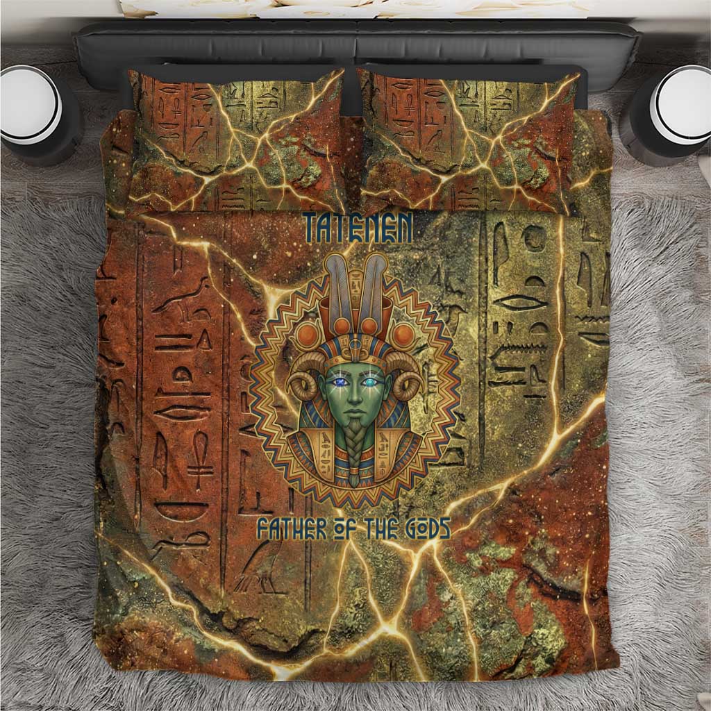 Tatenen Ancient Egyptian Bedding Set Father of the Gods Design with Minerals