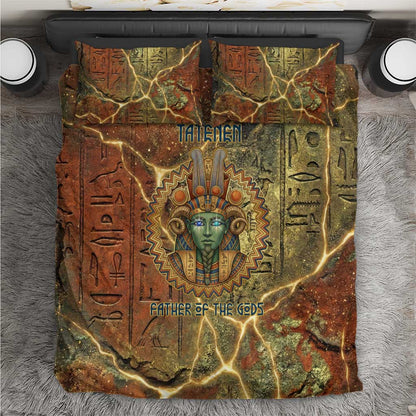 Tatenen Ancient Egyptian Bedding Set Father of the Gods Design with Minerals