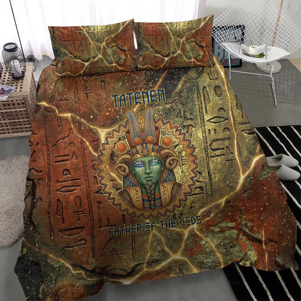 Tatenen Ancient Egyptian Bedding Set Father of the Gods Design with Minerals