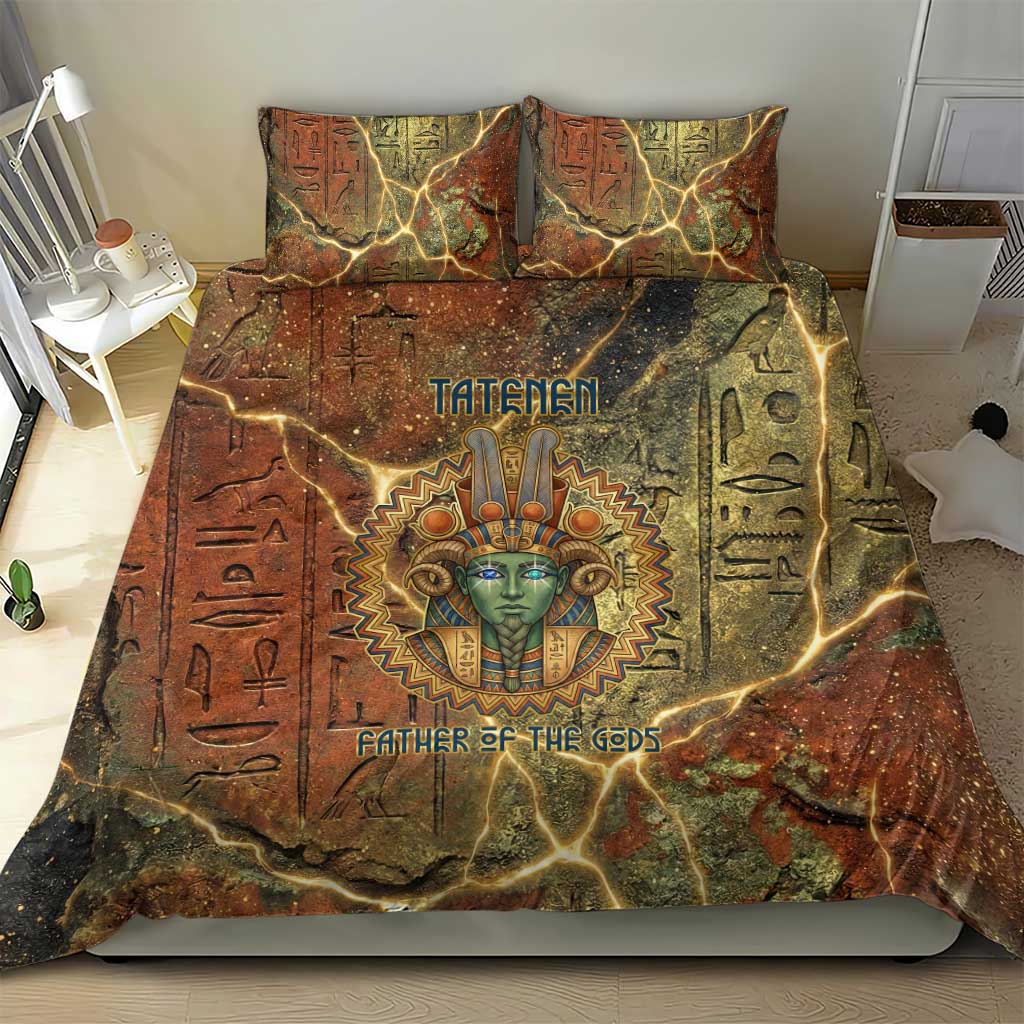 Tatenen Ancient Egyptian Bedding Set Father of the Gods Design with Minerals