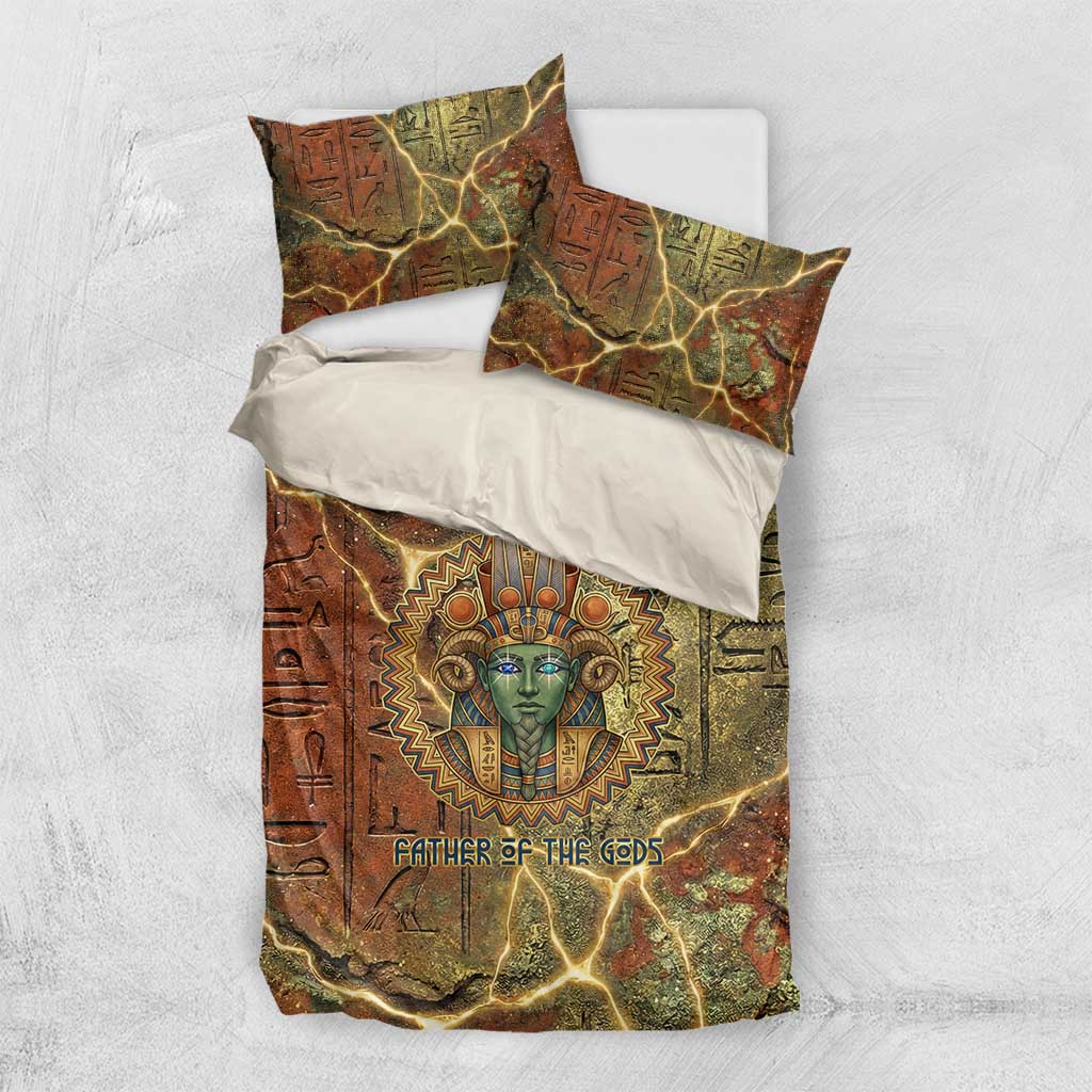 Tatenen Ancient Egyptian Bedding Set Father of the Gods Design with Minerals