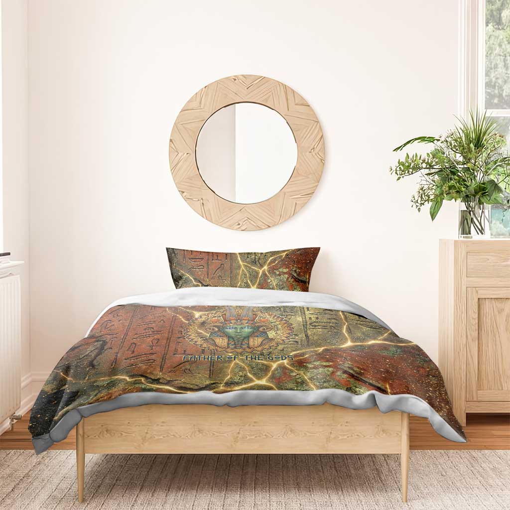 Tatenen Ancient Egyptian Bedding Set Father of the Gods Design with Minerals