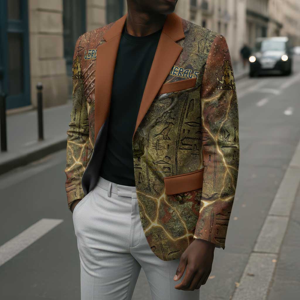 Tatenen Ancient Egyptian Blazer Father of the Gods Design with Minerals