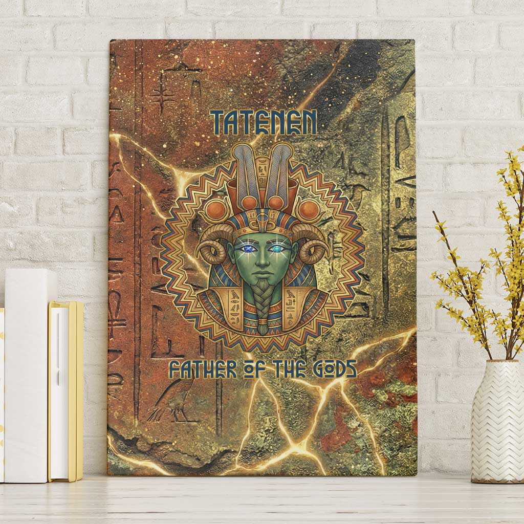 Tatenen Ancient Egyptian Canvas Wall Art Father of the Gods Design with Minerals