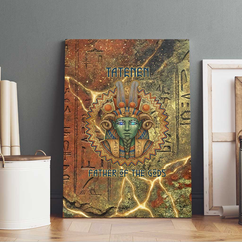 Tatenen Ancient Egyptian Canvas Wall Art Father of the Gods Design with Minerals