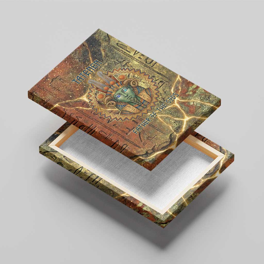 Tatenen Ancient Egyptian Canvas Wall Art Father of the Gods Design with Minerals
