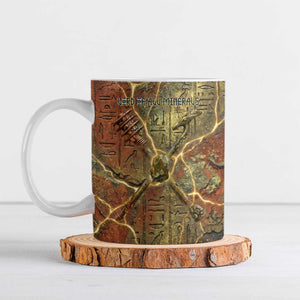 Tatenen Ancient Egyptian Ceramic Mug Father of the Gods Design with Minerals