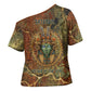 Tatenen Ancient Egyptian Cross Shoulder Shirt Father of the Gods Design with Minerals