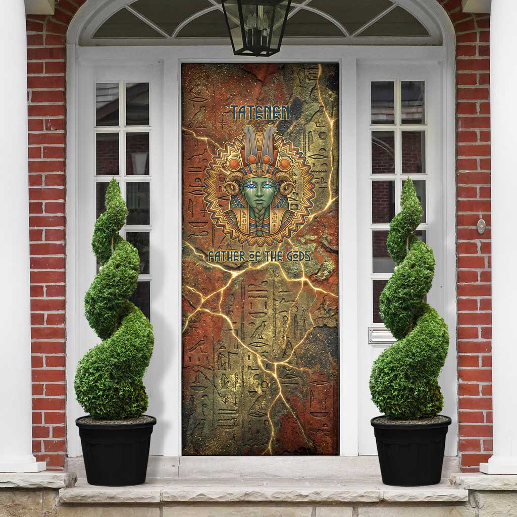 Tatenen Ancient Egyptian Door Cover Father of the Gods Design with Minerals